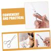 Baluue Stainless Steel Beard Trimming Scissors for Men with Skid Grip Toothed Precision Blades for Accurate Facial Hair Grooming Durable Silver Grooming Tool for Beard Cleaning and view 2