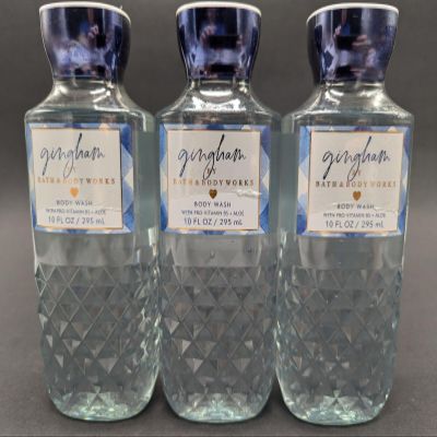 3 GINGHAM bath & Body Wash Shower Gel 10 oz