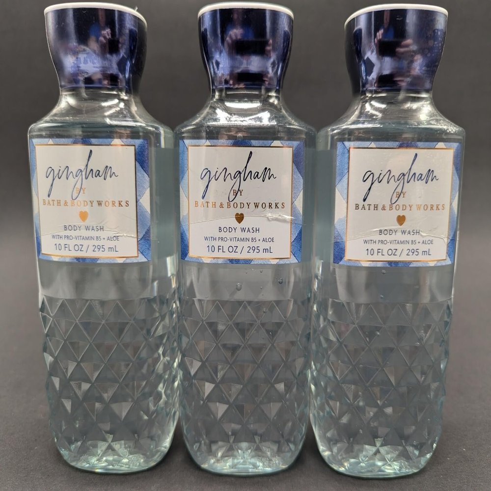 3 GINGHAM bath & Body Wash Shower Gel 10 oz