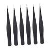 Baluue 6pcs Stainless Steel Eyelash Extension Tweezers for Precise Makeup Grooming Multifunctional Beauty Tools for False Lash Application and Eyebrow Shaping Portable and Durable view 1