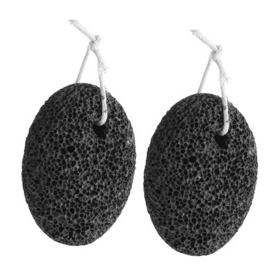Baluue 2pcs Natural Pumice Stone Foot Scrubber Callus Remover for Exfoliation and Hard Skin Removal Ergonomic Feet Care Accessory for Soft Heels and Smooth Skin Hangable Design for Easy