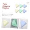 Holibanna 6pcs Portable Eyebrow Razors Head Stainless Steel Trimmers for Precise Hair Removal Lightweight Eyebrow Shavers for Womens Face Neck Travel and Home Use Pearl White Green Purple view 2