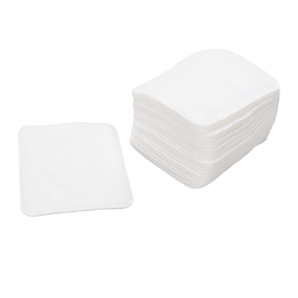 BTSEURY Disposable Makeup Remover Pads Soft Cotton 3 Layer Pressed Edges Double Sided Absorbent Nail Art Cleaning Pads with Tightly Bonded Lint Design for Beauty Skincare Routine (100 Pieces)
