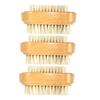 Beaupretty 3Pcs Wooden Nail Brush Double Sided Boar Bristle Scrubbing Cleaner for Fingernail and Hand Cleaning Eco Friendly Natural Bristle Comfortable Grip for Nail Art and Pedicure view 1