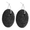 FRCOLOR 2pcs Black Pumice Stone Foot File with Hanging Rope Small Portable Callus Remover for Home Pedicure Easy to Use Foot Scraping Stone for Dry Skin and Cracked Heels view 1