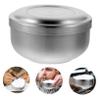 Didiseaon Stainless Steel Men Shaving Soap Bowl with Lid Practical Shave Cream Container for Home Bathroom Durable and Compact Design Male Grooming Suitable for Barbershops and Salons view 3