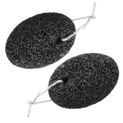VOSAREA 2pcs Pumice Stone Foot Scrubber Ergonomic Hard Callus Remover for Exfoliating Dead Skin Moist Feet with Rope for Home Pedicure and Relaxation Massage