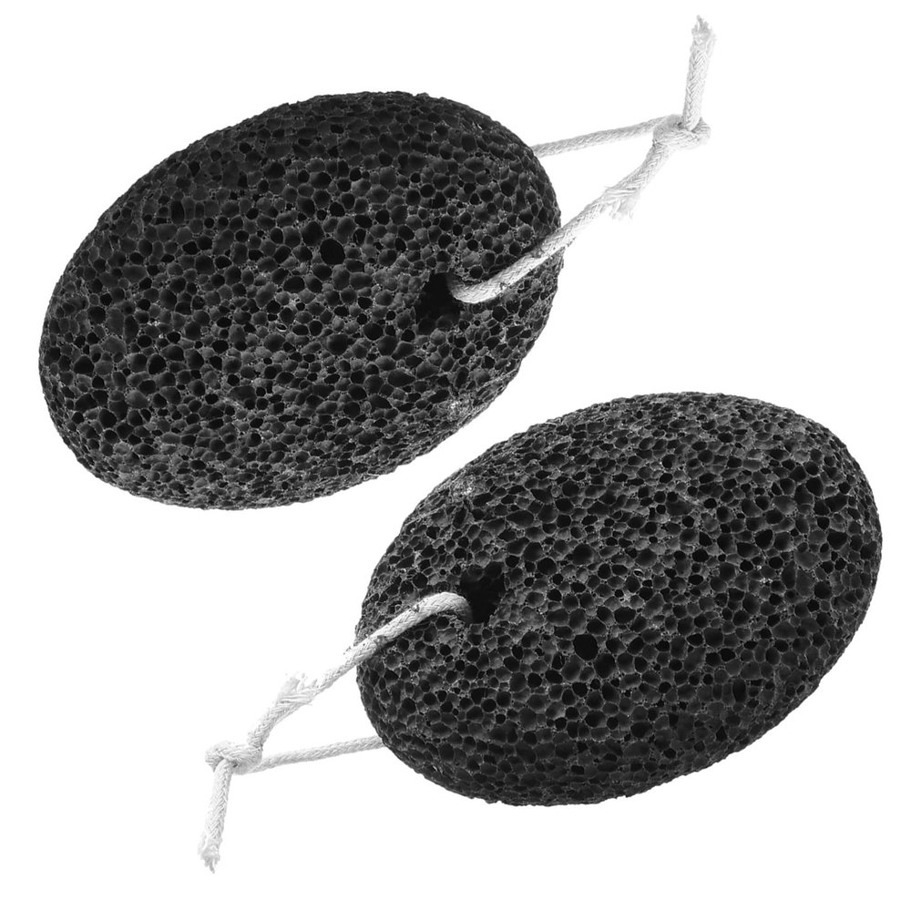 VOSAREA 2pcs Pumice Stone Foot Scrubber Ergonomic Hard Callus Remover for Exfoliating Dead Skin Moist Feet with Rope for Home Pedicure and Relaxation Massage