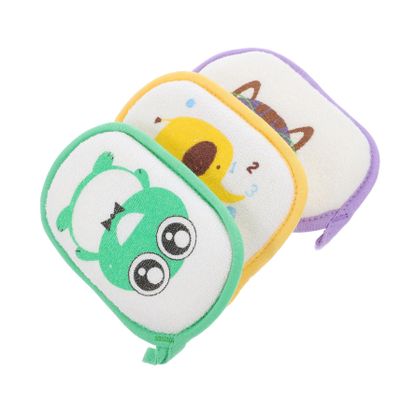 Baluue 3Pcs Bath Sponges Soft Cartoon Shower Scrubber for Newborns Durable Exfoliating Bathing Essentials