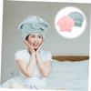 Beaupretty 2pcs Quick Dry Hair Caps Coral Fleece Absorbent Hair Towels with Bow Knot Design for Bath Shower Makeup Travel Lightweight Adorable Pink Green Wraps for Women view 3