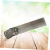 Beaupretty Vintage Stainless Steel Beard Comb for Men Durable Static Metal Grooming Brush Mini Mustache Pocket Comb for Hair and Facial Hair Styling Rust Resistant and Skin Friendly view 3