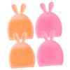 FOMIYES 4pcs Silicone Face Cleansing Brush Ergonomic Cartoon Rabbit Design for Gentle Exfoliation Blackhead Removal and Comfortable Facial Massage Lightweight and Portable Skincare Tool view 1