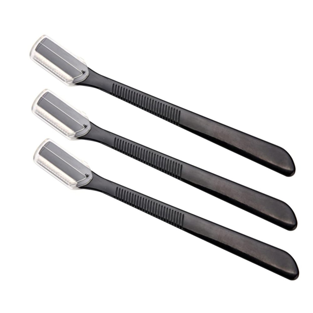 Healifty 12Pcs Safety Eyebrow Trimmers Multi Function Lightweight Eyebrow Razors Non Slip Grip Easy Control Makeup Accessories for Precise Facial Hair Grooming and Travel Use