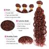 Reddish Brown Bundles Human Hair Water Wave Bundles #33 Copper Red 3 Bundles 28 30 32 Inch Brazilian Remy Auburn Brown Human Hair Extensions 300g Total Double Weft for Women view 3