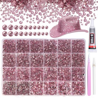 21000Pcs Pink Rhinestones for Bedazzling Kit, Mix Sizes Jelly Bedazzling Resin Gems, Pink Gems Bedazzling for Crafting, Flatback Resin Rhinestones for Craft DIY Face Makeup