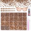 21000Pcs Champagne Gold Rhinestones for Bedazzling Kit, Mix Sizes Jelly Bedazzled Resin Gems, Champagne Gems Bedazzling for Crafting, Flatback Resin Rhinestones for Craft DIY Face Makeup view 1