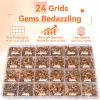 21000Pcs Champagne Gold Rhinestones for Bedazzling Kit, Mix Sizes Jelly Bedazzled Resin Gems, Champagne Gems Bedazzling for Crafting, Flatback Resin Rhinestones for Craft DIY Face Makeup view 3