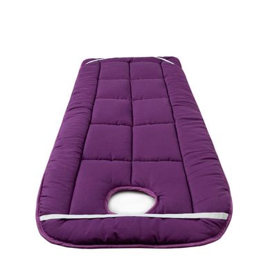 Purple(r),70 * 180cm,LDLCYCN Massage Table Mattress Pad with Elastic Band Non-Slip Comfortable Beauty Mattress Topper with Face Hole Spa Massage Table Protective Pad Lash Bed Pad Square Head