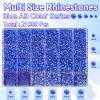 21000Pcs Blue AB Rhinestones for Bedazzling Kit, Mix Sizes Jelly Bedazzling Resin Gems, Blue AB Gems Bedazzling for Crafting, Flatback Resin Rhinestones for Craft DIY Face Makeup view 2