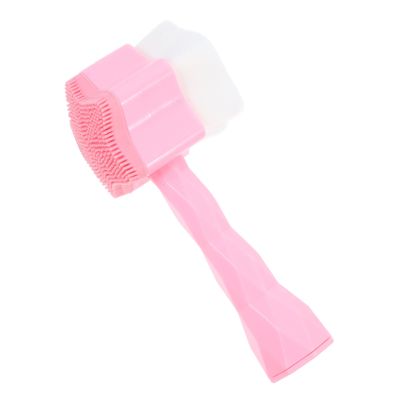 Beaupretty Portable Manual Facial Brush for Skin Care and Massage Soft Silicone Dual Sided Cleanser for All Skin Types Lightweight Travel and Home Use Tool for Women Pink Random Color