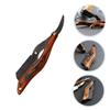 Baluue Portable Beard Trimming Tool with Wooden Handle Holder Compact Manual Razor for Mens Hair Beard Eyebrow Grooming Lightweight and Durable for Travel and Salon Use view 3
