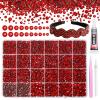 21000Pcs Red Rhinestones for Bedazzling Kit, Mix Sizes Jelly Bedazzling Resin Gems, Gems Bedazzling for Crafting, Flatback Resin Rhinestones for Craft DIY Face Makeup view 1