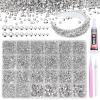 21000Pcs Silver Rhinestones for Bedazzling Kit, Mix Sizes Jelly Bedazzling Resin Gems, Silver Gems Bedazzling for Crafting, Flatback Resin Rhinestones for Craft DIY Face Makeup view 1