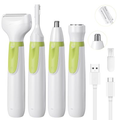 Electric Razor for Women- 4 in 1 Electric Shaver for Women, Wet & Dry Bikini Trimmer and Facial Hair Remover,Eyebrow Razors Nose Hair Trimmer Rechargeable Personal Trimmer Groomer for Body Hair 8868