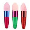 Baluue 3pcs Wet and Dry Makeup Sponge Brush Cosmetic Puff for Foundation and Powder Application Easy Hold Reusable Red Rosy and Green Random Color view 1