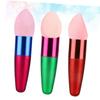 Baluue 3pcs Wet and Dry Makeup Sponge Brush Cosmetic Puff for Foundation and Powder Application Easy Hold Reusable Red Rosy and Green Random Color view 3
