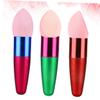 Baluue 3pcs Wet and Dry Makeup Sponge Brush Cosmetic Puff for Foundation and Powder Application Easy Hold Reusable Red Rosy and Green Random Color view 4