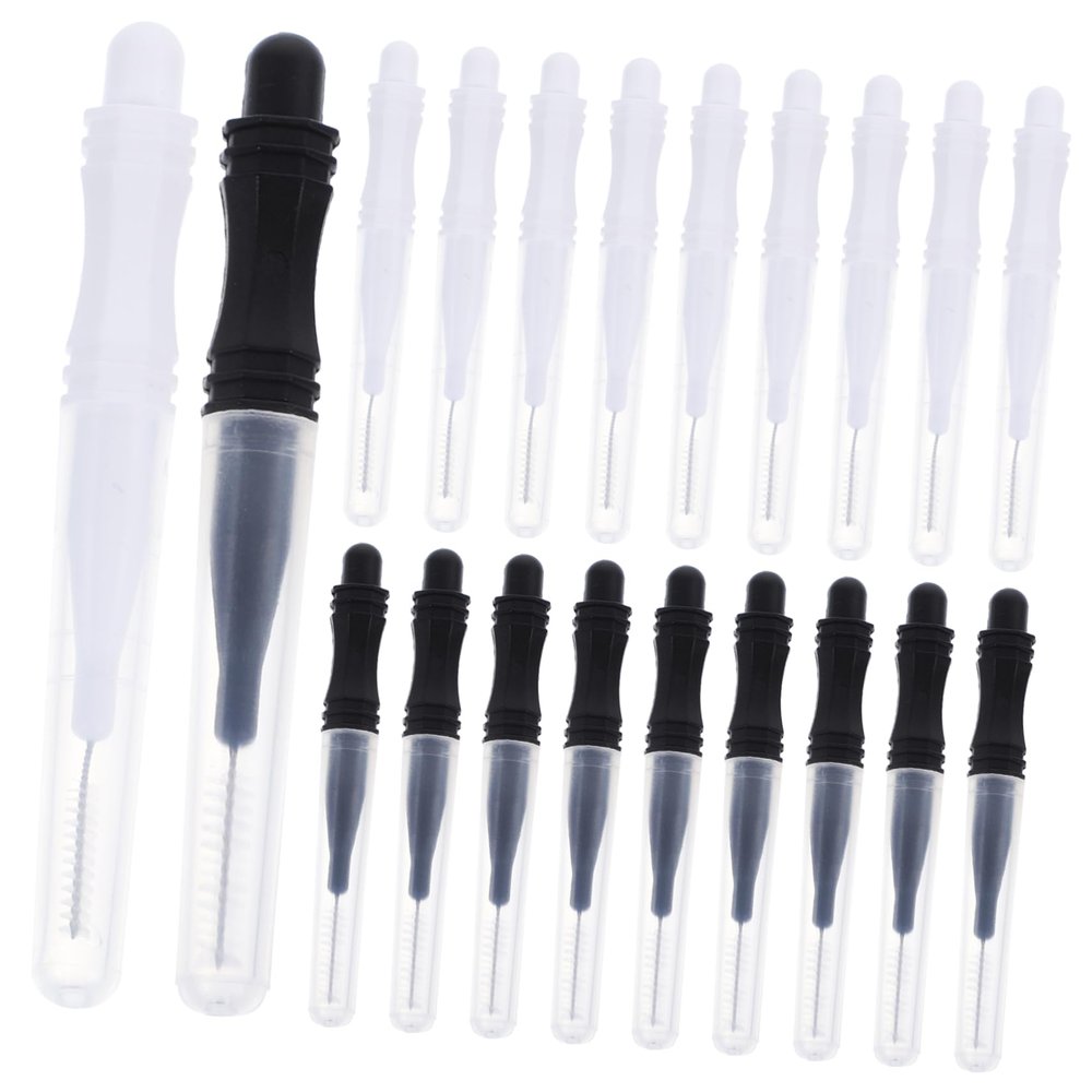 Garneck 60 pcs Brow Lamination Brushes with Caps Micro Eyebrow Spoolie Tools Portable Lightweight Brow Brush for Precise Grooming Durable and Flexible