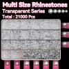 21000Pcs Transparent Rhinestones for Bedazzling Kit, Mix Sizes Jelly Bedazzling Resin Gems, Clear Gems Bedazzling for Crafting, Flatback Resin Rhinestones for Craft DIY Face Makeup view 2