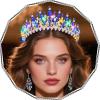 Yean Light Up Rhinestone Crown Gold Baroque Crowns Tiaras Queen Bridal Hair Accessories for Women (Gold+Blue, One Size) view 1