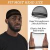 20Pcs Wave Cap Stretchy Skull Lightweight Beanie Caps Silky Stocking Cap Soft Sleeping Shower Caps Compression Over Durag Hat Breathable Elastic Band Tie Wrap Satin Hair Bonnet for 360 Waves Men view 2