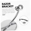 CATIEBYE Compact Silver Single Head Razor Stand for Men Shaving Space Saving Razor Holder Rack for Bathroom Organization Fast Drying Design Durable Craftsmanship Storage view 4