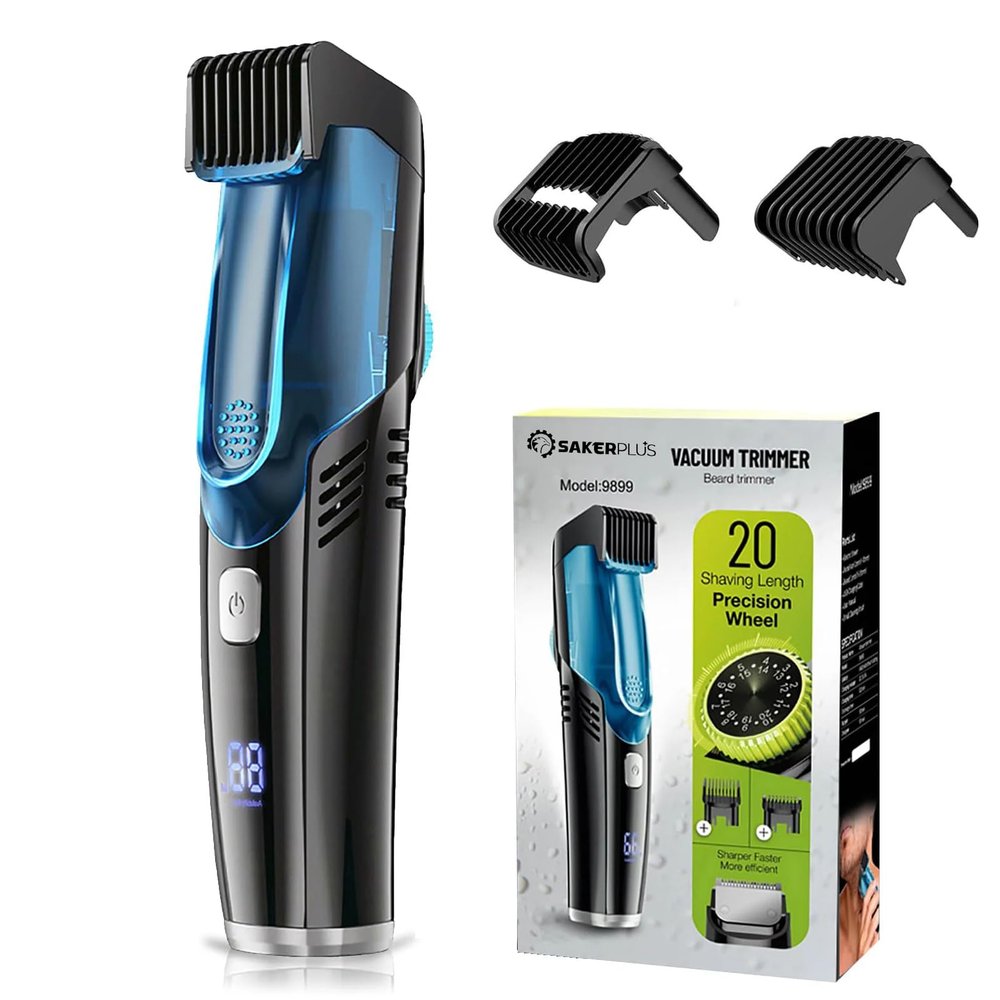 Acmefun Beard Trimmer for Men with 20 Length Settings,Cordless Electric Mustache Trimmer, 90Min Runtime, Dual Motor (9899Blue)