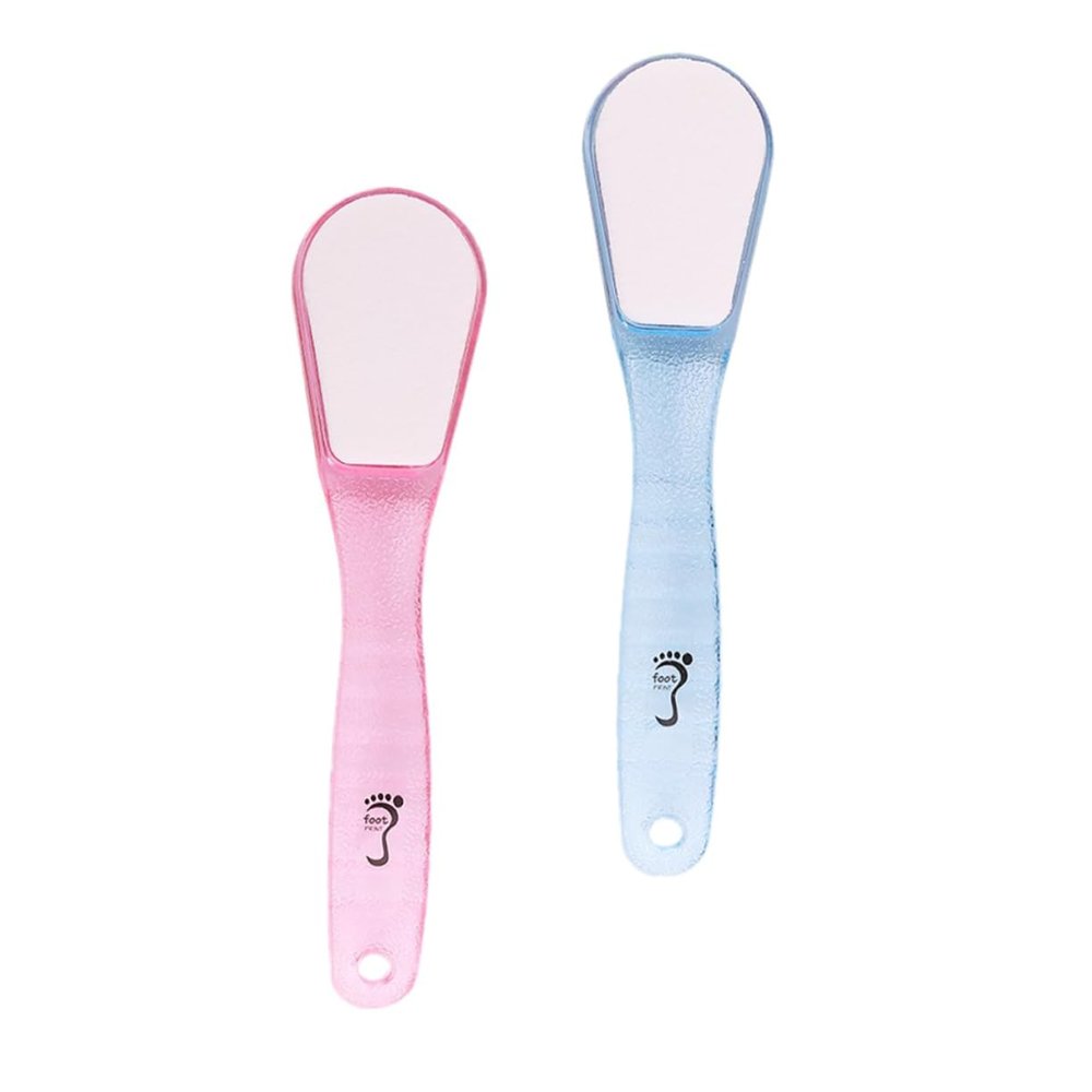Beaupretty 2Pcs Foot Pedicure Stones Double Sided Callus Removers for Hard Skin Exfoliation Lightweight Foot Scrubbers with Massage Effect Compact Travel Friendly Random Color