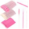 300 Pack Disposable Spoolies Brushes Sets Mascara Wand Lip Brushes Bamboo pole-shaped Handle Cotton Swab for Eyebrow Eyelash Extension Tattoo Lipstick Applicator(Pink) view 1