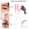 300 Pack Disposable Spoolies Brushes Sets Mascara Wand Lip Brushes Bamboo pole-shaped Handle Cotton Swab for Eyebrow Eyelash Extension Tattoo Lipstick Applicator(Pink) view 3