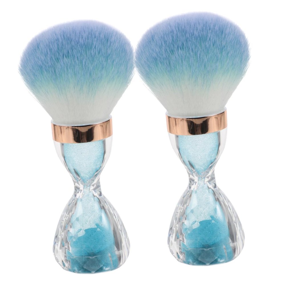 Baluue 2pcs Soft Nail Art Dust Remover Brushes for Acrylic Nails and Makeup Powder Gentle Soft Bristles Compact Portable for Delicate Care