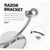 VOSAREA Practical Razor Stand with Nonslip Base for Mens Beard Shaving Tools Creative Silver Razor Holder to Drying for Home Barbershop and Salon Storage view 2