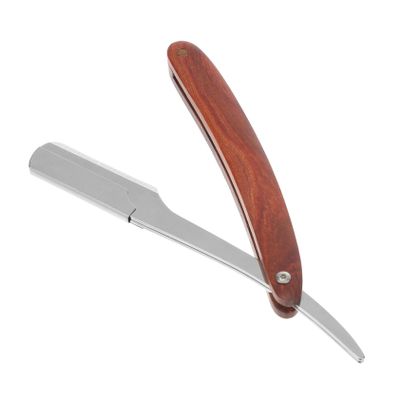 VICASKY Wood Handle Straight Barber Razor for Men Durable Manual Shaving Tool Foldable Lightweight Design for Beard Sideburns and Hair Salon Use Random Style