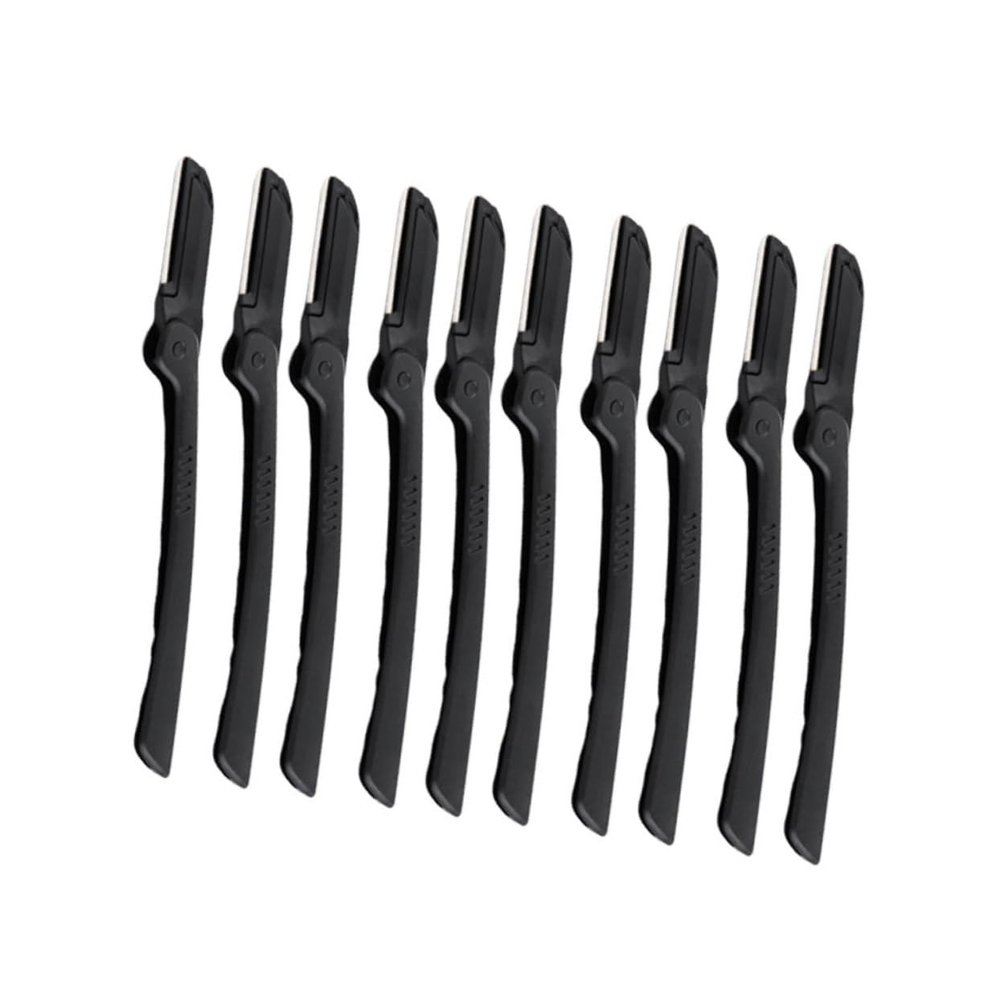 Baluue 10pcs Folding Eyebrow Razor Lightweight Stainless Steel Eyebrow Trimmer and Shaper for Women Non Slip Grip Easy to Clean Compact Makeup Tool for Precise Facial Hair Grooming at