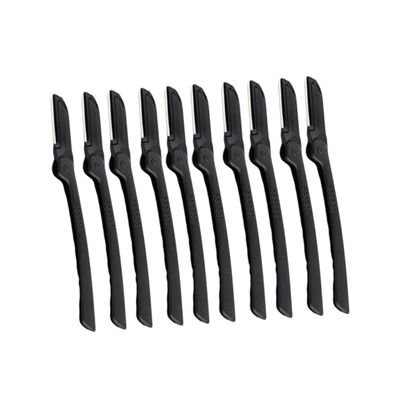 ASAKKURA 10pcs Folding Eyebrow Razors Portable Stainless Steel Trimmers Lightweight Non Slip Grip Eyebrow for Women Home Facial Hair Grooming and Makeup Tools