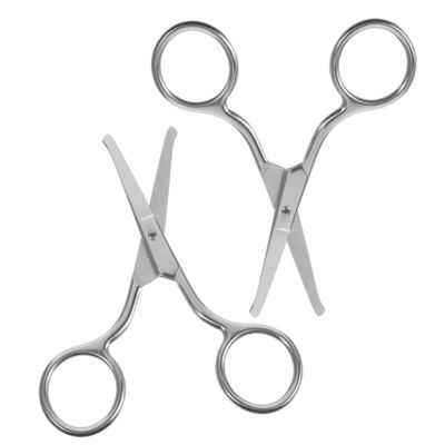 CATIEBYE 2Pcs Stainless Steel Eyebrow Scissors for Facial Grooming and Nose Hair Trimming Portable Multi Function Precision Trimming Tools for Men and Women Daily Use
