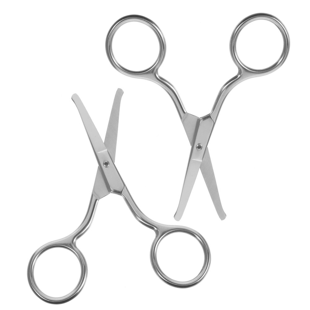 CATIEBYE 2Pcs Stainless Steel Eyebrow Scissors for Facial Grooming and Nose Hair Trimming Portable Multi Function Precision Trimming Tools for Men and Women Daily Use