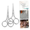 CATIEBYE 2Pcs Stainless Steel Eyebrow Scissors for Facial Grooming and Nose Hair Trimming Portable Multi Function Precision Trimming Tools for Men and Women Daily Use view 4