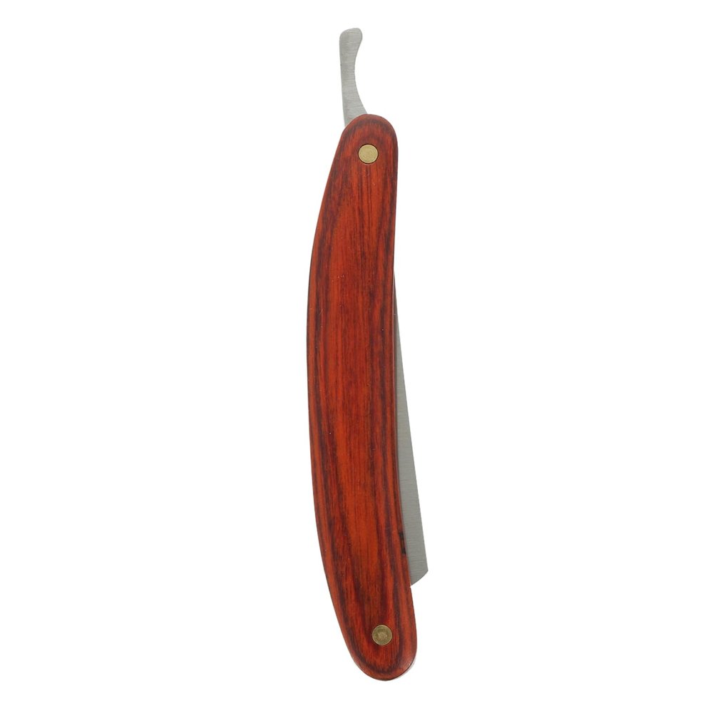 DECHOUS Wood Handle Straight Razor Manual Beard Shaving Tool for Men Foldable Durable Lightweight Barber Shop Grooming Kit
