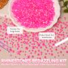 21000Pcs Hot Pink Rhinestones for Bedazzling Kit, Mix Sizes Jelly Bedazzling Resin Gems, Gems Bedazzling for Crafting, Flatback Resin Rhinestones for Craft DIY Face Makeup view 4